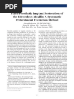 Fixed Prosthetic Implant Restoration of The Edentulous Maxilla A Systematic Pretreatment Evaluation Method - Jan - 2008