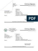 Certificate of Appearance: Jovan R. Lim, MD