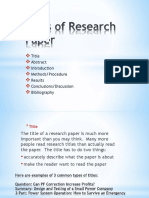 Title Methods/Procedure Results Conclusions/Discussion Bibliography