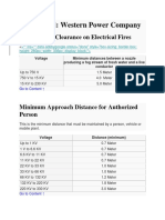 Standard: Western Power Company: Water Safely Clearance On Electrical Fires