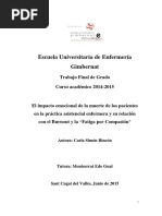 El Impacto Emocional de La Muerte de Los Pacientes en La Práctica Asistencial Enfermera y Su Relación Con El Burnout y La "Fatiga Por Compasión"