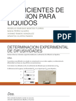 Coeficientes de Difusion para Liquidos