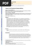 NIH Public Access: Vitamin D and Gestational Diabetes Mellitus