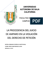 La Procedencia Del Juicio de Amparo en La Violación Del Derecho de Petición