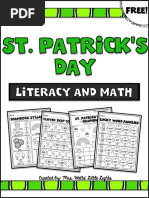 Freest Patricks Day Literacy and Math Prin Tables