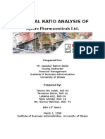 Financial Ratio Analysis of Square Pharmaceuticals LTD .: Prepared For