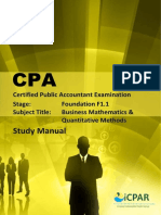 Cpa f1.1 - Business Mathematics & Quantitative Methods - Study Manual