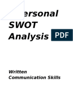 Personal SWOT Analysis