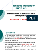 Introduction To Simultaneous Interpreting