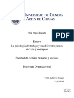 La Psicología Del Trabajo y Sus Diferentes Puntos de Vista y Conceptos