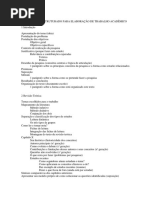 Roteiro Estruturado para Elaboração de Trabalho Acadêmico