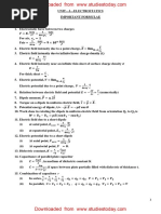 CBSE Class 12 Phyiscs - Electrostatics Formulae