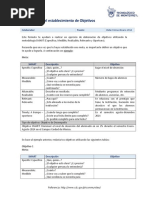 Ejercicio para El Establecimiento de Objetivos 2014