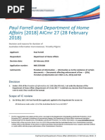 Farrell V Department of Home Affairs