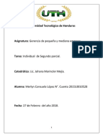 Tarea Individual Segundo Parcial de Gerencia de Pequeña y Mediana Empresa