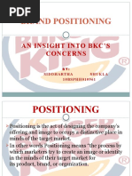 Brand Positioning: An Insight Into BKC'S Concerns