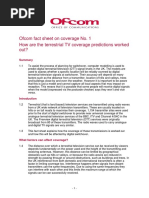 OFCOM Factsheet On Coverage Prediction For DTT