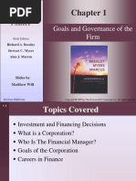 Goals and Governance of The Firm: Fundamentals of Corporate Finance