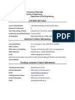 Course Details: University of Manitoba Faculty of Engineering Department of Civil Engineering