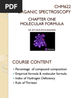 CHM622 Organic Spectroscopy: Chapter One Molecular Formula