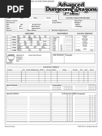 AD D 2nd Edition Character Sheet by Synaptyx PDF