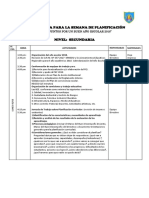 Hoja de Ruta Semana de Planificación Secundaria Las 2018