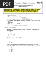 Division Revision Worksheet 2017