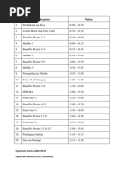 NO Kegiatan Waktu: Open Gate Interna 08.00-09.00 Open Gate Eksterna 09.00-Conditional