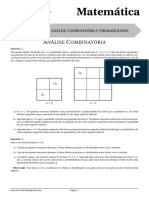 Lista 5 - Análise Combinatória e Probabilidade