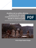 Análisis de La Salida Alterna 'Aceptación de Cargos': Cuestionamientos y Propuestas Desde La Defensa Pública