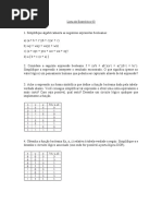 Lista Exercicios de Lógica