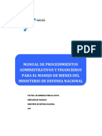 Manual de Procedimientos Administrativos y Financieros para El Manejo de Bienes Del MDN 2017