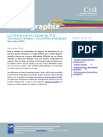 Bibliographie Litterature en Classe de Fle