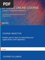 Openacc Online Course: Lecture 1: Introduction To Openacc