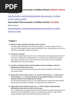 Intermediate Microeconomics 1st Edition Mochrie Solutions Manual