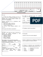 Avaliação de História 2017 1º Bimestre