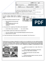 Avaliação de Ciências 4º Ano 1 Etapa 2018