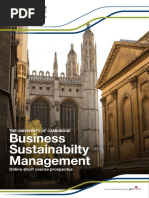 Business Sustainabilty Management: Online Short Course Prospectus