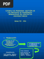 Ejemplo de Programa de Enseñanza en El Contexto Universitario