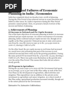 Success and Failures of Economic Planning in India