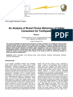 An Analysis of Brand Choice Behaviour of Indian Consumers For Toothpaste PDF