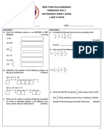 SMJK Tong Hua Sandakan Formative Test 1 Mathematic Form 1 (2018) 1 and Hour