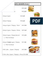 Menu Burger