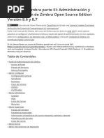 Manual de Zimbra Parte III Panel de Administracion y Configuracion de Zimbra Open Source Edition