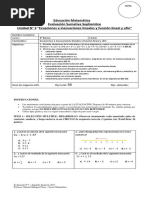 Prueba Octavo Mate Unidad 3 Ecuaciones Lineales y Funcion Colegio Da Vinci para Imprimir