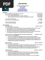 Gina Brown Resume and CV