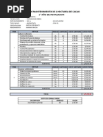 Costo de Mantenimiento de Cacao 2 Año