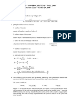 Me 343 - Control Systems - Fall 2008 Second Exam - October 29, 2008