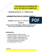 Estrategias y Métodos Existentes para Llevar A Cabo La Planificación de Las Operaciones