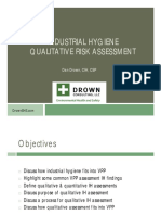 Industrial Hygiene Qualitative Risk Assessment - Dan Drown CIH CSP